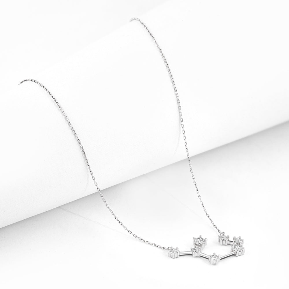 Zodiac Zirconia Silver Necklace