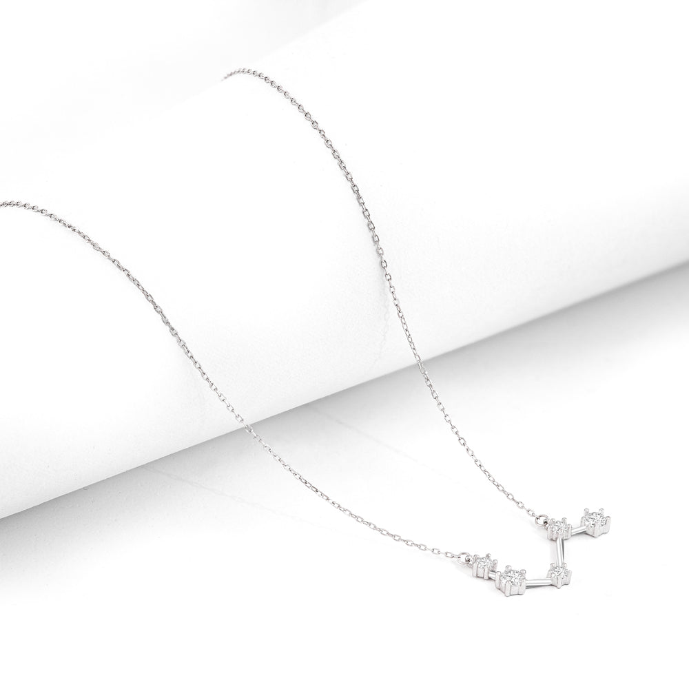 Zodiac Zirconia Silver Necklace