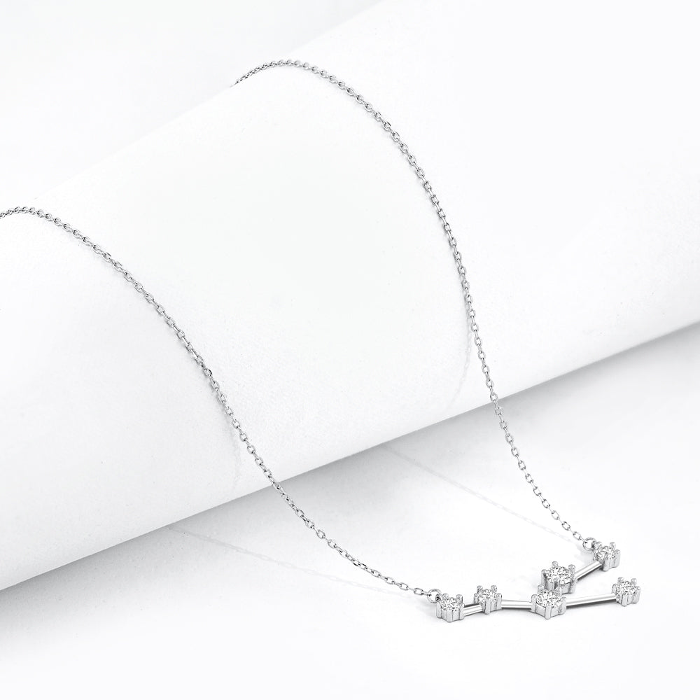 Zodiac Zirconia Silver Necklace