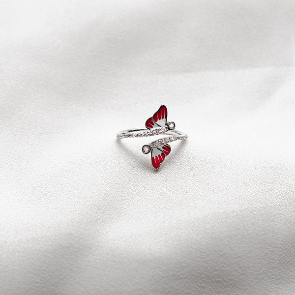 Zircon Butterfly Adjustable Ring