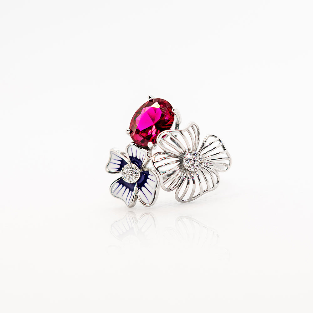 Multi Color Flower Ring