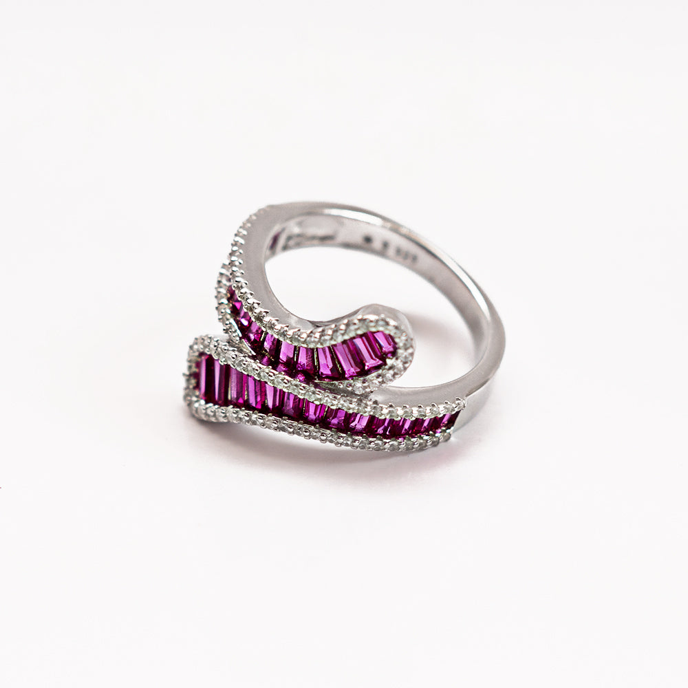 Pink Zircon Stone Silver Ring