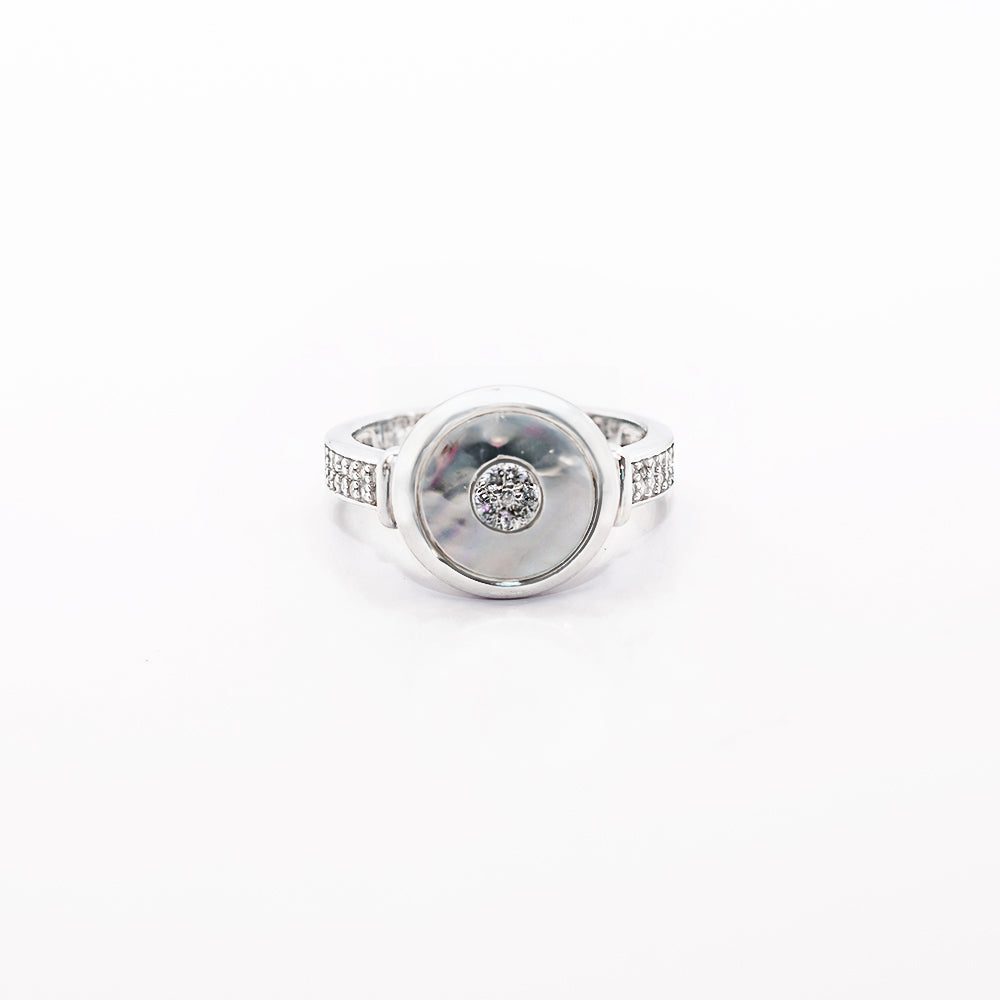 Moonstone Zircon Studded Ring