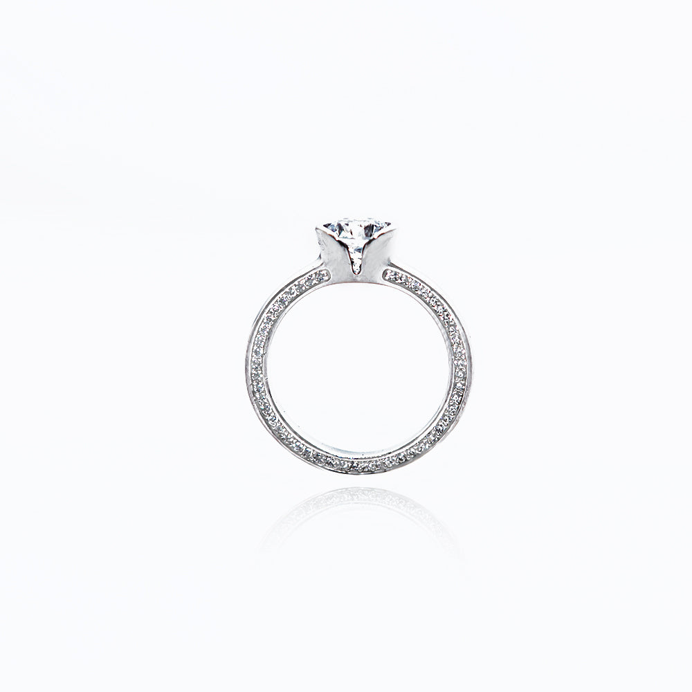 Classic Solitaire Silver Ring