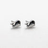 Silver Whale Fish Stud Earrings