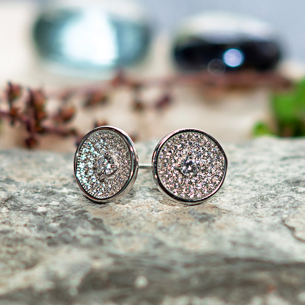 Zirconia Studded Round Stud Earrings