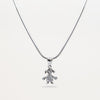 Sparkling Girl Charm Pendant Chain