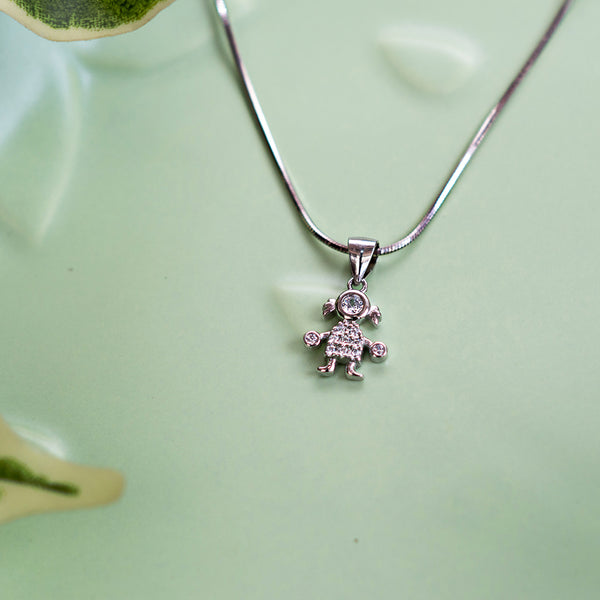 Sparkling Girl Charm Pendant Chain