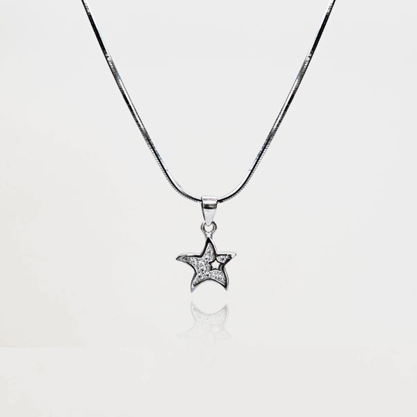 CZ Studded Star Pendant Chain