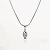 CZ Studded Silver Fish Pendant Chain