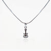 CZ Studded Silver Guitar Pendant Chain