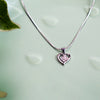 CZ Studded Silver heart within Heart Pendant Chain