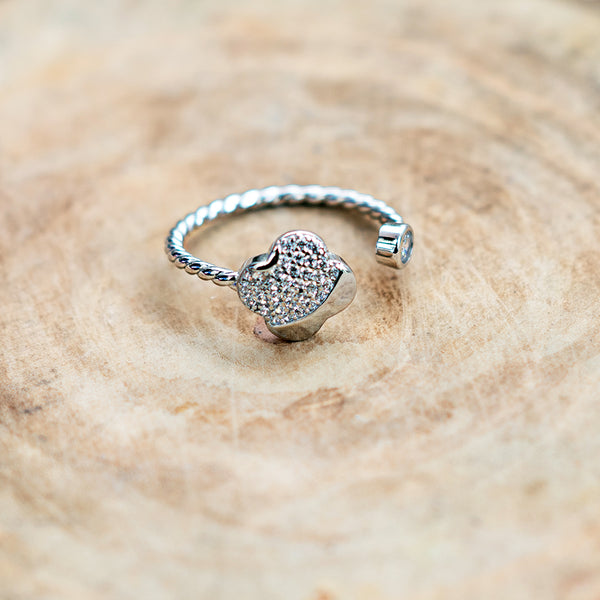 Flower CZ Cuff Ring