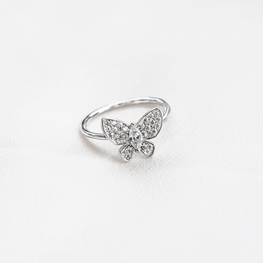 Elegant Cz Butterfly Ring