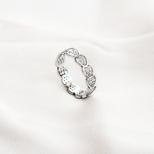 Heart Loop Adjustable Sterling Silver Ring by Peppily