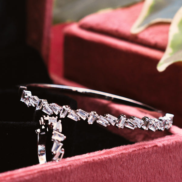 Dazzling Baguette CZ Bangle and Ring