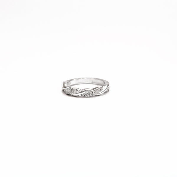 Zirconia Silver Bangle and Ring Set