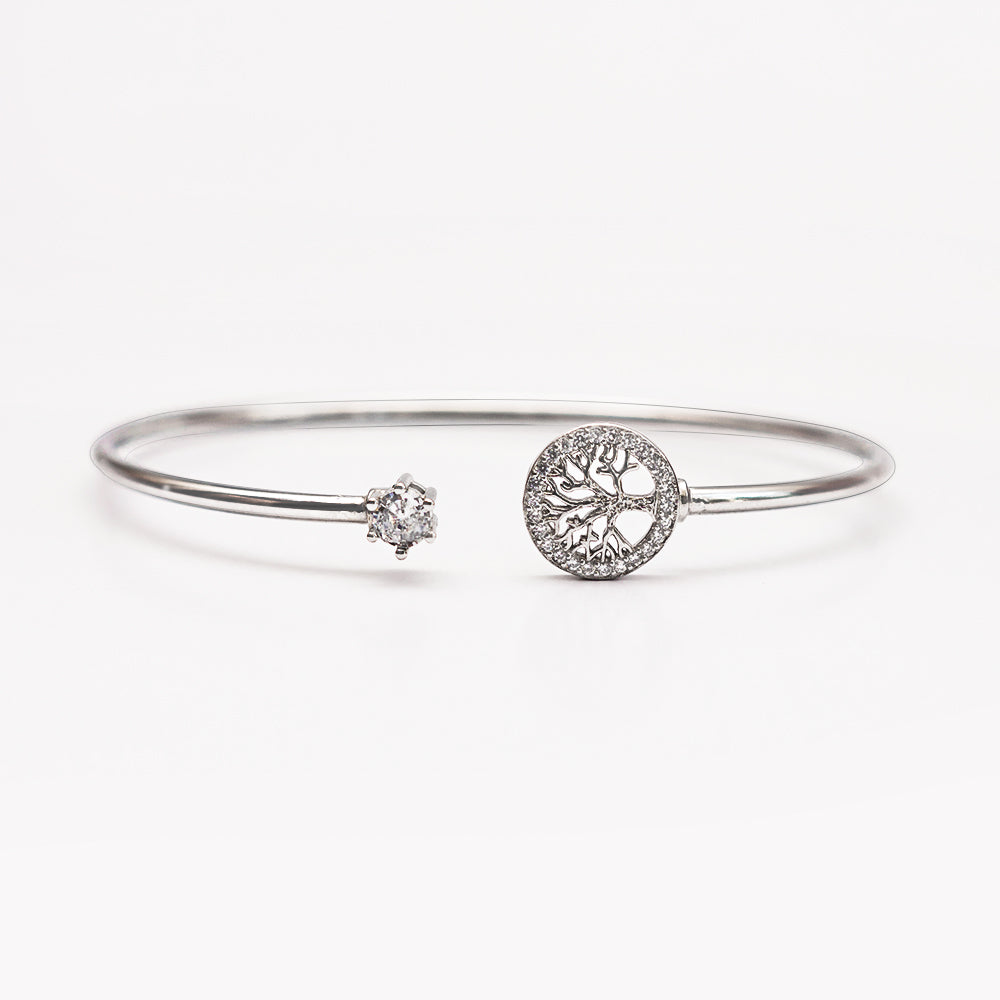 Zircon Tree of Life Cuff Bangle