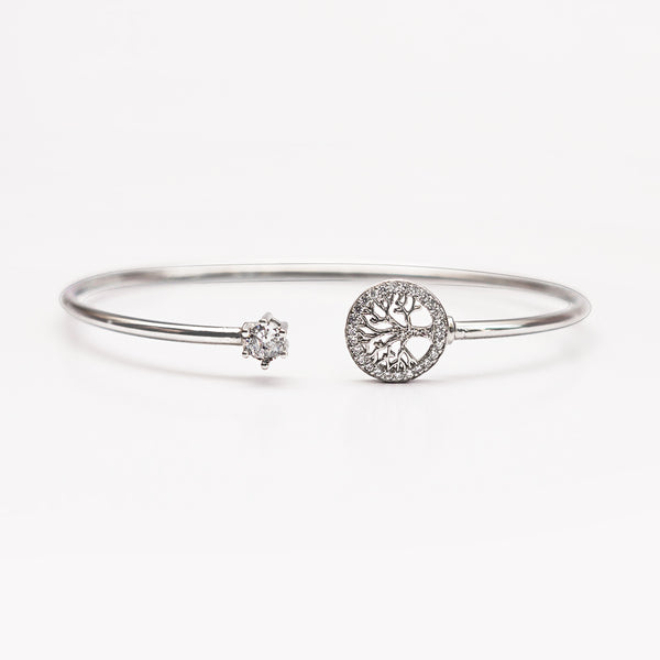 Zircon Tree of Life Cuff Bangle