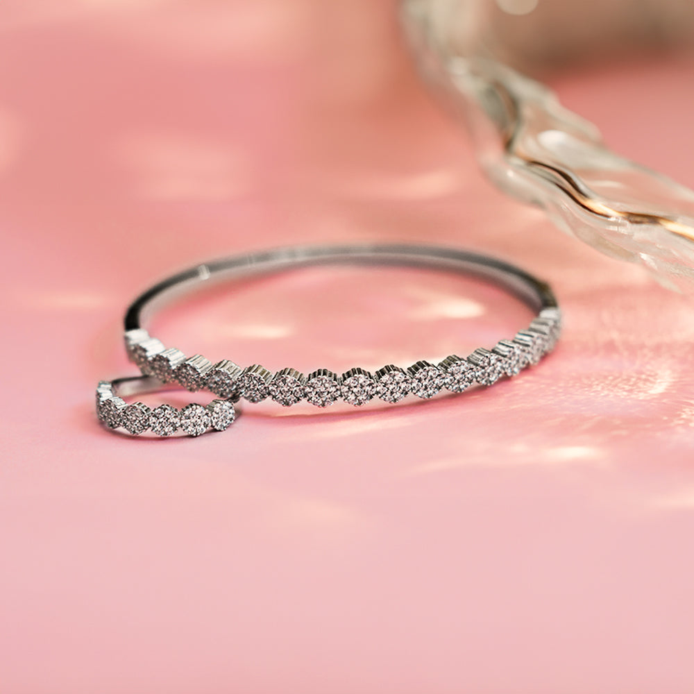 Floral Bangle and Ring Set