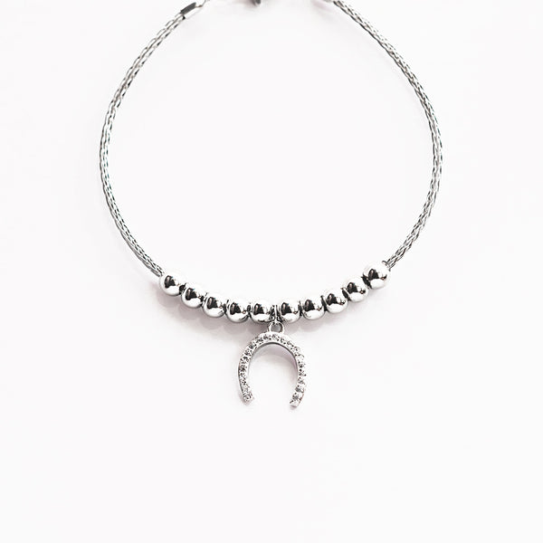 Sparkling Luck, CZ Horseshoe Bracelet