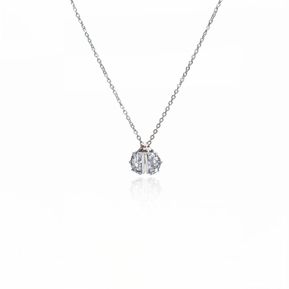 Princess-Cut Solitaire Bug Necklace