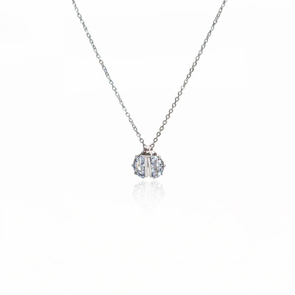 Princess-Cut Solitaire Bug Necklace