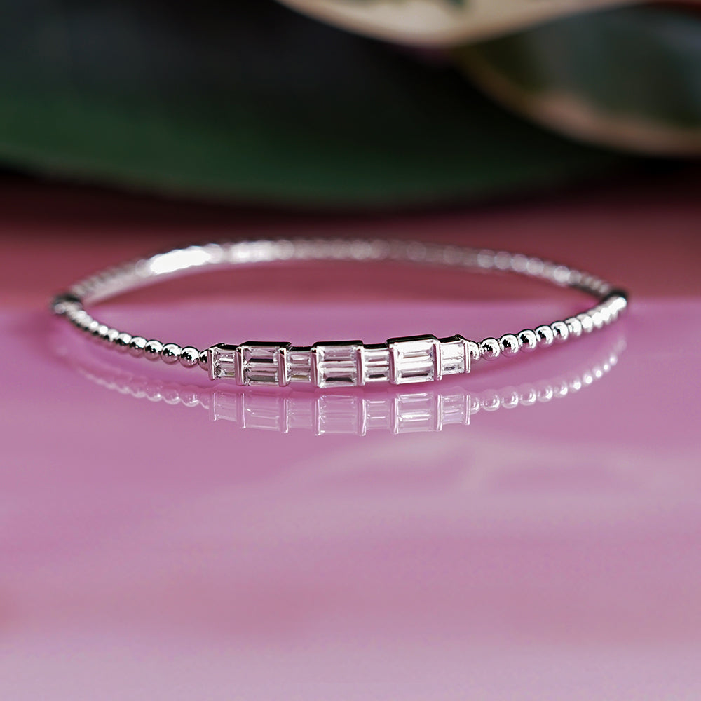 Baguette Cut Zirconia Bangle