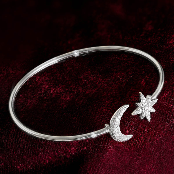 Moon and Star Cuff Bangle