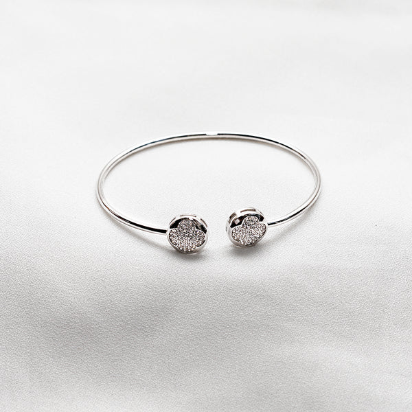 Classic 4-Leaf Clover Cuff Bangle