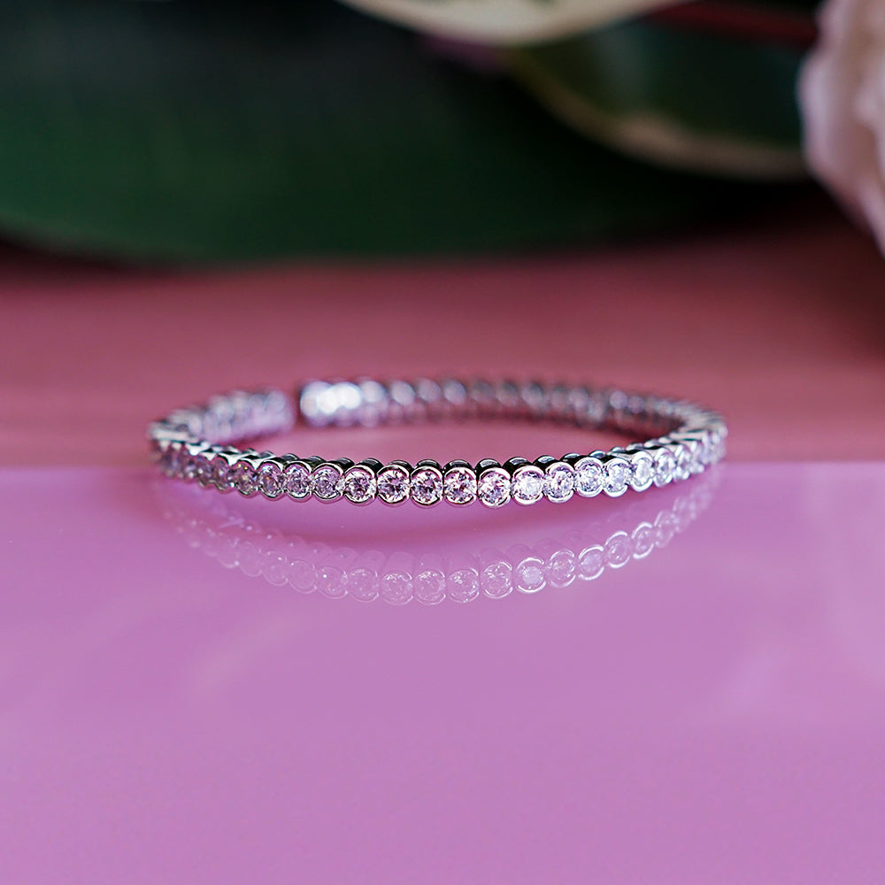 Silver Zirconia Tennis Bangle