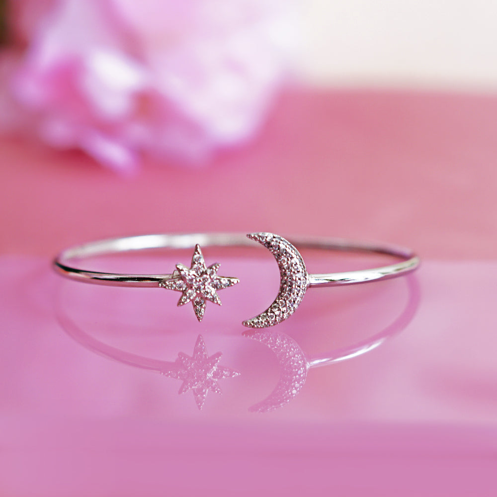 Moon and Star Cuff Bangle