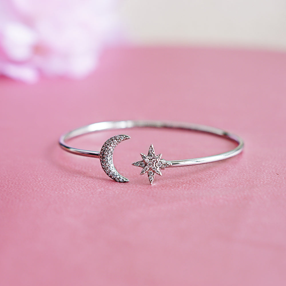 Moon and Star Cuff Bangle