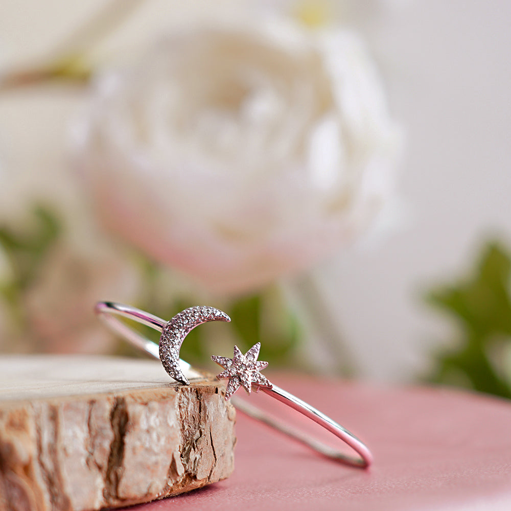 Moon and Star Cuff Bangle