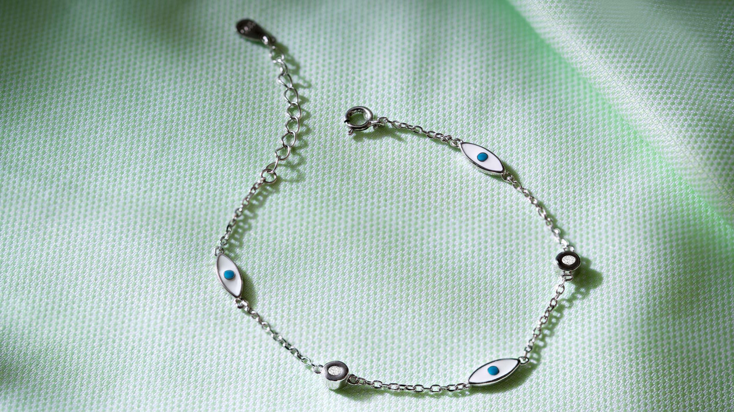 Stylish Silver Evil Eye Bracelet