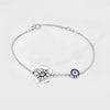 Blue Evil Eye & Flower Link Bracelet