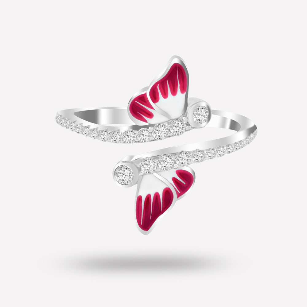 Zircon Butterfly Adjustable Ring