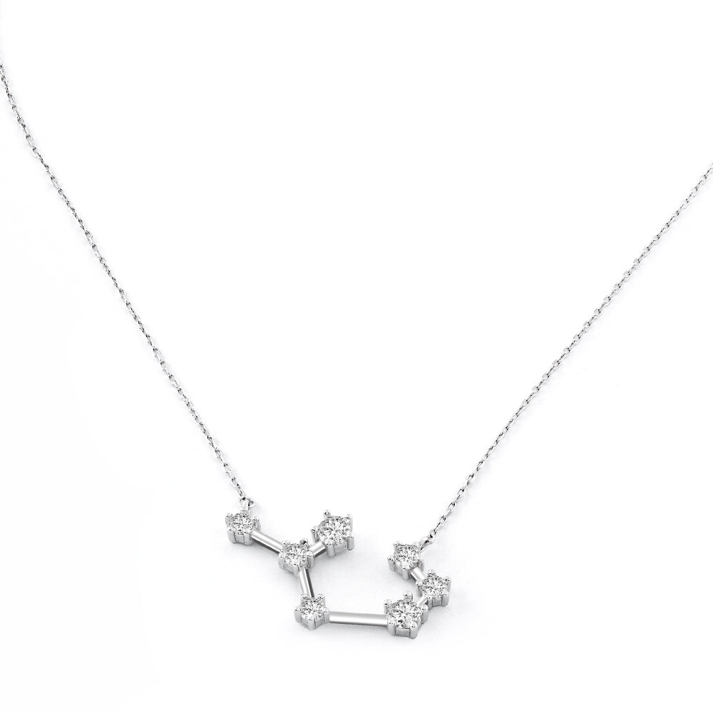 Zodiac Zirconia Silver Necklace