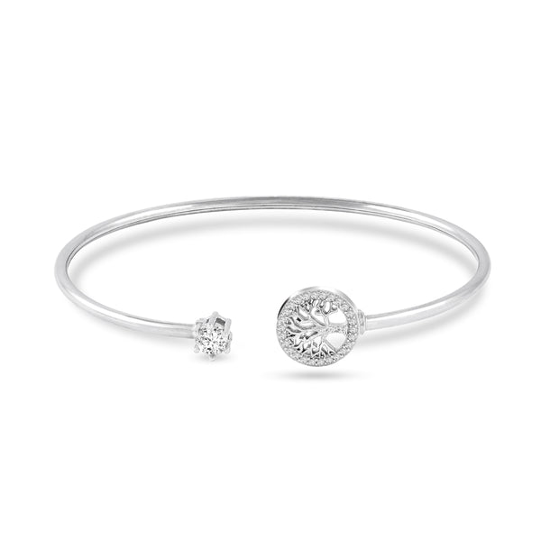 Zircon Tree of Life Cuff Bangle