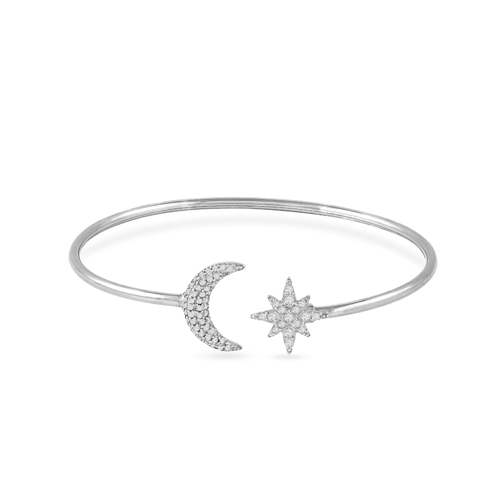 Moon and Star Cuff Bangle