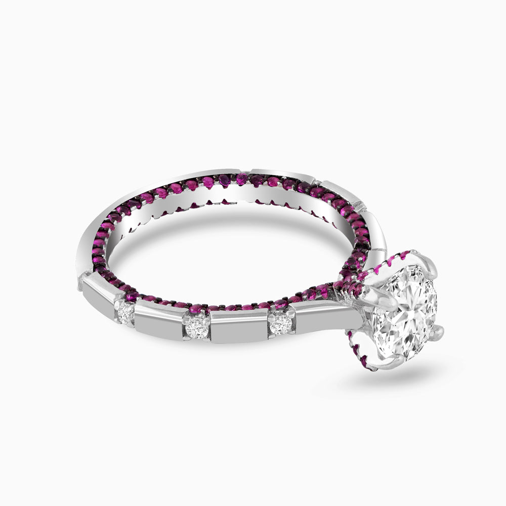 Solitaire Zircon with Pink Stones