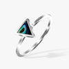 Multicolored Triangle Stone Silver Ring