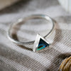 Multicolored Triangle Stone Silver Ring