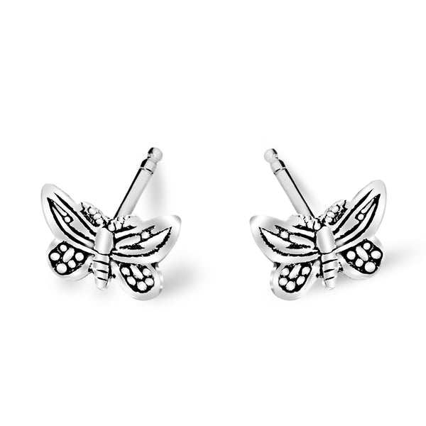 Oxidized Butterfly Stud Earrings