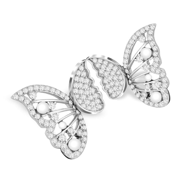 Pearl Butterfly Dual Style Earrings