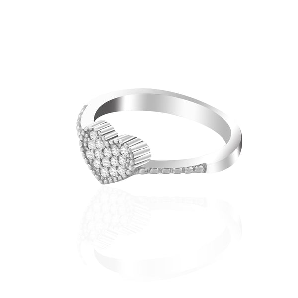 Heart Sparkle CZ Statement Ring