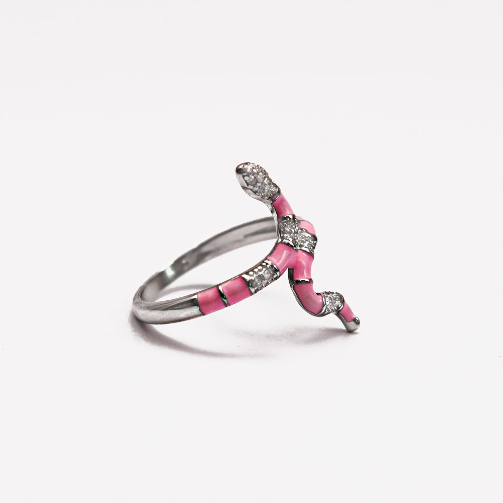 Sterling Silver CZ Snake Ring