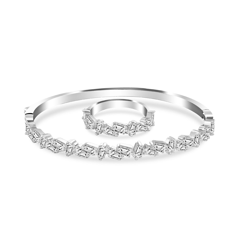 Dazzling Baguette CZ Bangle and Ring