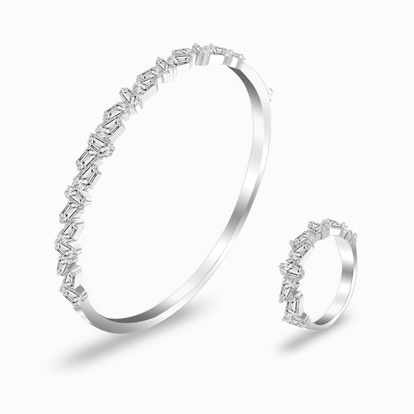 Dazzling Baguette CZ Bangle and Ring