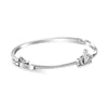 CZ Sparkle: Silver Crown Bangle